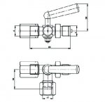 Kohout tlakoměrový trojcestný TK-16263 M20x1,5